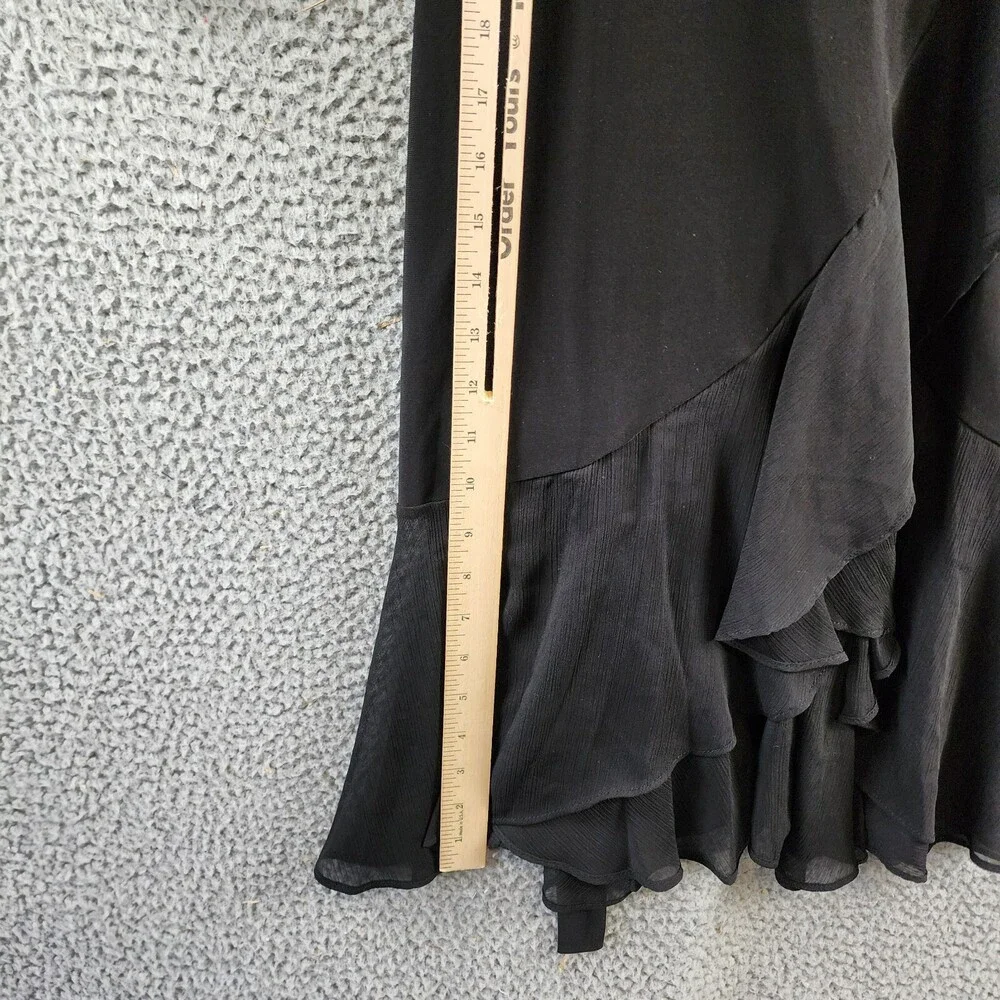 Tommy Hilfiger Jersey Stretch Chiffon Long Sleeve Dress Women's 8 Black Back Zip - Picture 11 of 15